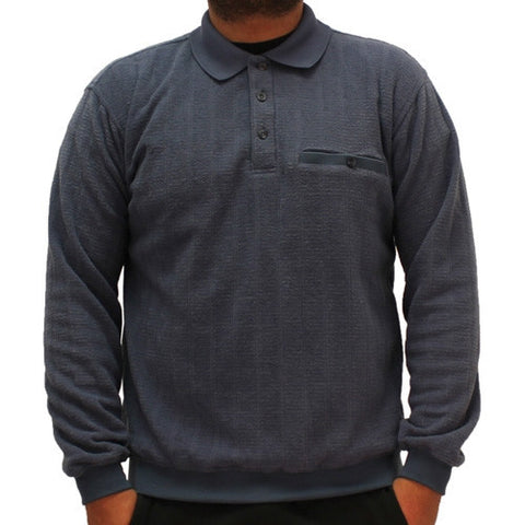 Safe Harbor French Terry Long Sleeve Banded Bottom Shirt - Slate-6198-112
