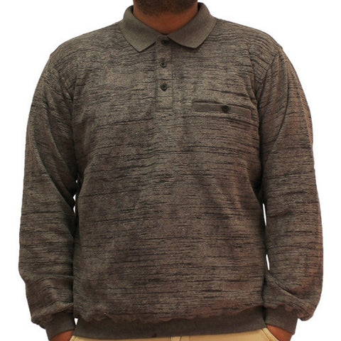 Safe Harbor French Terry Long Sleeve Banded Bottom Shirt - Black-6198-114