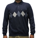Classics By Palmland Allover Long Sleeve Banded Bottom 6198-116 Navy