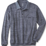 Classics By Palmland Allover Long Sleeve Banded Bottom 6198-120 Navy