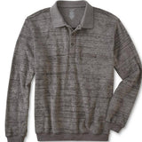 Classics By Palmland Allover Long Sleeve Banded Bottom 6198-123 Charcoal